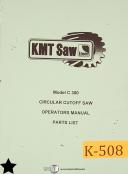 KMT-KMT C300, Circular Cutoff Saw, Operations Parts Wiring Manual 1996-C300-01