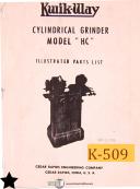 Kwik-Way-Kwik Way HC, Cylindrical Grinder, Instructions Manual-HC-01