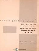 Lodge & Shipley 1610 13" 16" 20"  HD 2013-17 Powerturn Lathe Parts List Manual 
