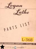 Logan-Logan 1922 & 1927, Lathe, Parts LIst Manual-1922-1927-05
