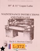 Logan-Logan 10\" and 11\", Powermatic Lathes Maintenance and Parts Manual-10\"-11\"-01