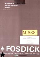Fosdick-Fosdick 44-54, Jig Borer, Operation Maintenance and Parts Manual-# 44-54-No. 44-54-02