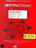 Micromatic-Micromatic Hydrohoner 723, Quill Type, Hone Machine, Operations & Service Manual-723-Micromatic-01