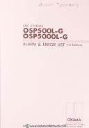 Alarm Error List Manual 1987 Okuma OSP500M-G OSP5000M-G 