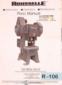 Rousselle Presses, Install Operations Maintenance and Parts Manual 1988