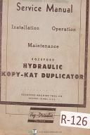 Rockford Kopy-Kat Duplicating Attachment Service Maintenance & Parts Manual 1951