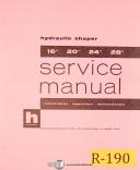 Rockford Series 14", 16 20 24 28, Shaper, Service & Maintenance Manual 1951