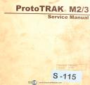 Southwestern Industries, ProtoTRAK M2 & M3, Milling, Service Manual Year (1997)