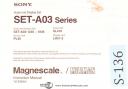 Sony SET-A03 Series, Magnescale Millman, Scale, Instructions Manual 1996