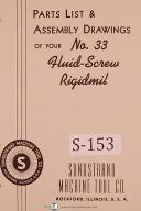 Sunstrand 33, Fluid-Screw Rigidmil, Milling Machine Parts & Assy Drawings Manual