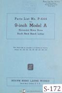 South Bend Lathe Works, 9 Inch Model A, Parts List No. P-444 Lathe Manual 1943