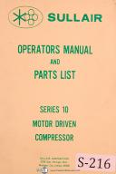 Sullair Series 10 Screw Compressor, Operation - Maintenance & Parts Manual