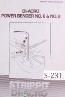 Strippit Di-Acro, No. 6 & No. 8, Power Bender Operation and Parts List Manual