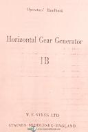 Sykes 1B, Horizontal Gear Generator, Operations Handbook Manual Year (1960)