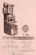 Sykes V10A, Vertica Gear Generator Machine, Operator's Handbook Manual Year 1952