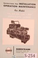 Sundstrand Model 4A, 6A 8A 12A 16A, Automatic Lathes, Operations Manual