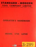 Standard Modern Tool 1754, D1-6" 15 & 17, Lathes, Operations & Parts Manual 1973