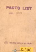 Shizuoka AN-S, Horizontal Milling Parts List Manual 1973