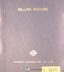 Shizuoka AN-S, Millmaster Milling Machine, Operation Electrical & Parts Manual