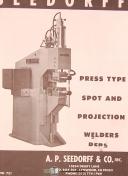 Seedorff 7750F, Press Type Spot and Projection Welders, EN200 Operations Manual