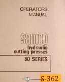 Samco 60 Series, Hyddraulic Cutting Press, Operations Manual