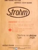 Strohm M125, Automatic Screw Machine, Operations Manual 1961
