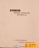 Stokes R-4, Tablet Machine, Installation Operation and Parts Manual 1942