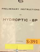 SIP 8P, Hydraoptic, Jig Boring Preliminary Instructions Manual