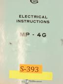 SIP MP4G, Jig Boring Mill, Electricatl Instructions Manual