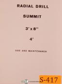 Summit 3' x 8", 4' Radial Drill, Use and Maintenance Manual