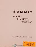 Summit 4' x 12", 5' x 14.5" & 6' x 14.5", Radial Drill, Use and Maintenance Manual