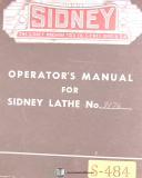 Sidney 14" and 16" Model 32, Lathe Operations Manual Year (1948)