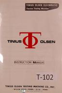 Tinius Olsen Testing Machine Electormatic Lo-Torque Operators Instruction Manual