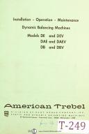 Trebel, American, DE & DEV, DAE DAEV, DB DBV, Balancing Machine Operation Manual