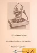 Thommens SNS, Spanbrechernutenschleifmaschine, German Grinding Manual 1961