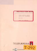 Taylor Winfield 520-1070, Generator Instructions and Parts Manual