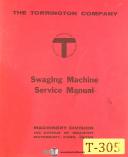 Torrington Swaging Machine, Service and Parts Manual 1969