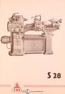 TOS S28, Center Lathe Operations and Parts DRawings Manual 1963