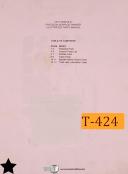 Taft Peirce-Taft Peirce No. 1 Surface Grinder, Set-up & Adjustment Instructions Manual 1954-1-No. 1-01