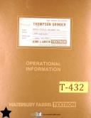 Thompson CX, Grinder Operations and Parts Manual-CX-01