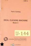 United Shoe-Ideal-Ideal Clicking Machine Model C ICM, Shoe Machinery Parts Manual 1964-C-ICM-01