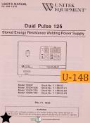 Unitek-Unitek Dual Pulse 125, Welding Power Supply User and Wiring Manual 1993-125-125DP-125DP/100-125DP/208-125DP/230-01