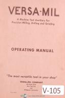  Versa-Mil Milling, Drilling, Grinding Machine Operations Manual