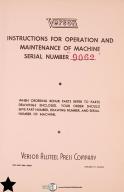  Verson 7S, OBI Press Operations Maintenance and Parts Manual 1961