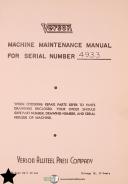  Verson 6B and 6G, Press Maintenance Wiring and Parts Manual