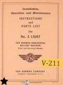  Van Norman No. 2 Light, Milling install Operations Maintenance Manual 1951