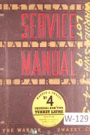 Warner & Swasey No. 4 Turret Lathe, M-1420 Lot 19, Service and Parts Manual 1941