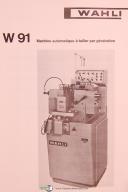  Wahli W 91, No. 6 - 105, Loader, List of Spare Parts, Rechange, Manual Year 1973