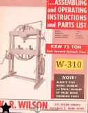 Wilson-Wilson 37-F KRW 75 Ton, Press Installation Operations and Parts Manual-37-F-75 Ton-KRW-01