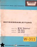 Wotan-Wotan B 75, Teletrol Waagerecht-Bohr Betriebsanleitung Manual 1965-B 75-01